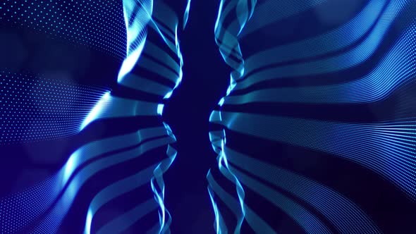 Blue High Tech Bg with Glow Particles Form Complex Stripe Structure alt