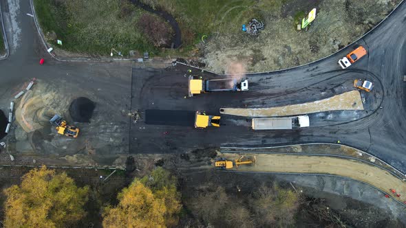 Construction Of A Highway, Laying Of Asphalt alt