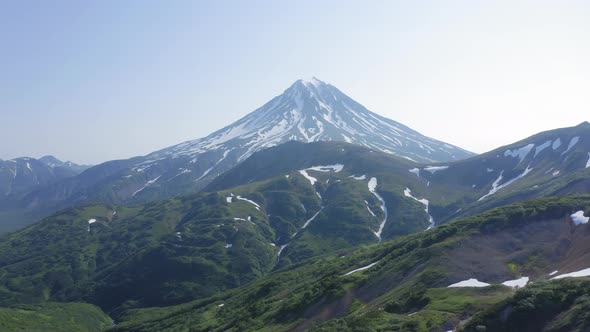 Beautiful Mountain Landscape of Vilyuchinsky Volcano at Sunny Day