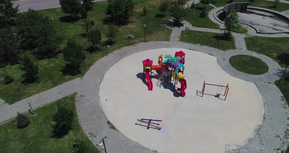 empty playground aerial view