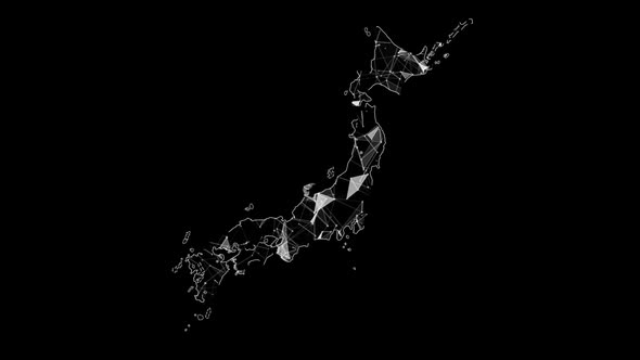 Abstract White Plexus Network In Japan Map alt