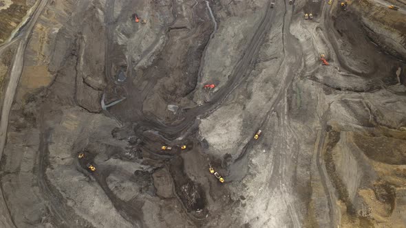 Aerial Survey Hyperlapse Quarry Coal Mining