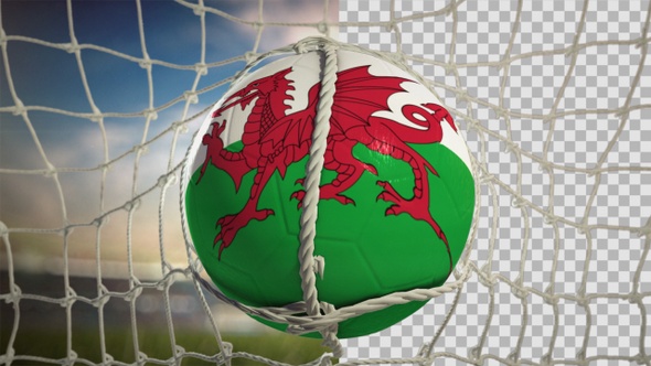 Soccer Ball Scoring Goal Day Frontal - Wales