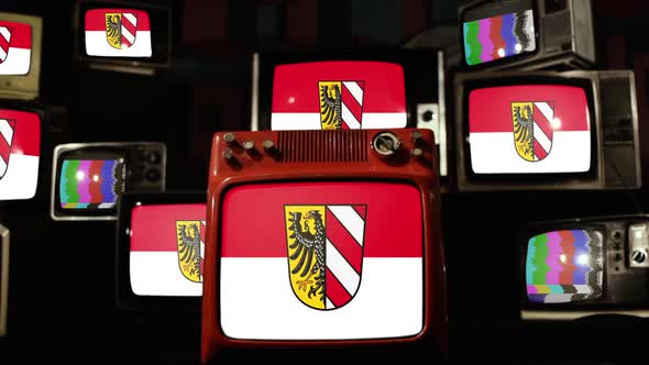 Flag of Nuremberg, Germany, on Retro TVs.