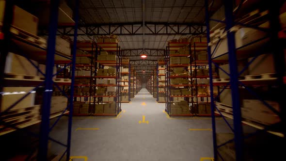 Ride through the warehouse interior with infinite packages amount. Loopable. HD alt