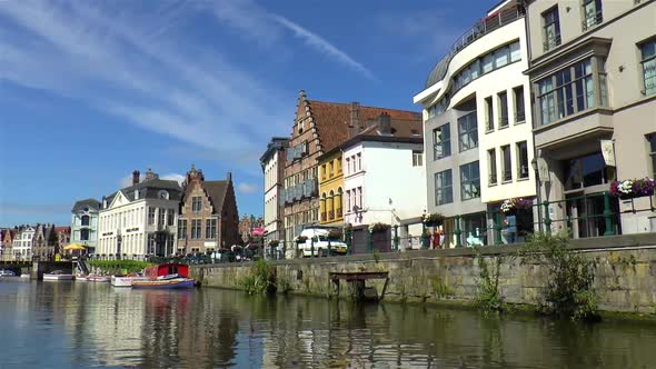 Boat tour in Ghent, Gent, Belgium.