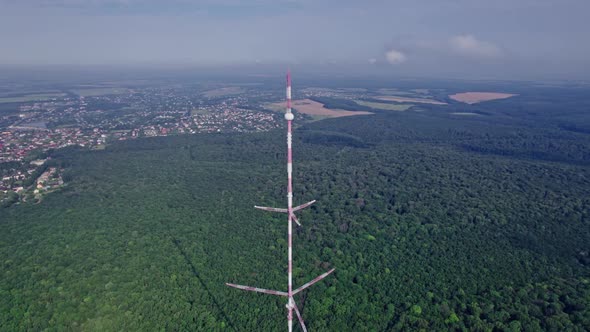 Aerial View of Telecom Antennas Telecommunications Towers alt