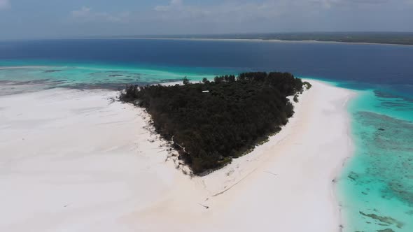 Paradise Private Island of Mnemba in Turquoise Ocean Zanzibar Aerial View alt