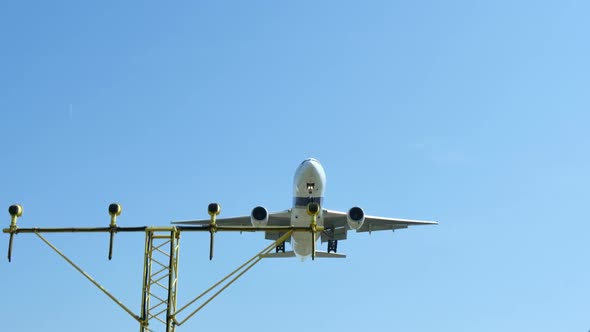 Commercial Airliner Landing at Barcelona International Airport