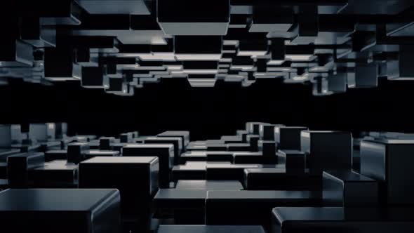 3D Tunnel Blocks Black