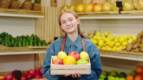 Smiling Large Lady with a Chest Full of Organic alt