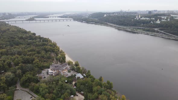 The Main River of Ukraine - Dnipro Near Kyiv. Slow Motion alt
