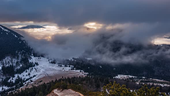 Magic Clouds Sky Motion Fast in Spring Alps Mountain alt