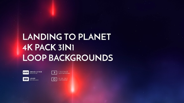 Landing To Planet 4K Pack 3in1 Loop Backgrounds