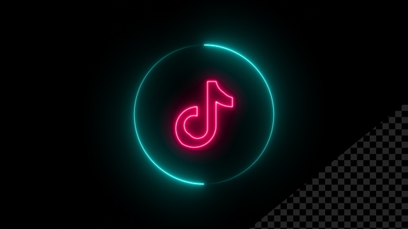 Neon TikTok Icon Alpha V1, Motion Graphics | VideoHive