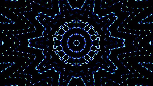 Abstract kaleidoscope shining beautiful smooth motion blue lines shining light arrangement alt