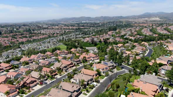 Aerial View of Master-planned Private Communities with Big Villas with Swimming Pool, Mission Viejo. alt