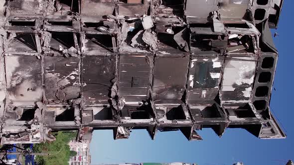 Vertical Video of the Destruction in Borodianka Ukraine During the War alt