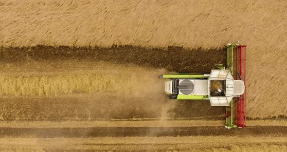 Aerial View of Combine Harvester