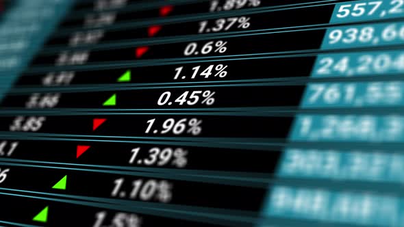 Stock Market Monitor Screen While Open Market for Trading Sell and Buy Stock Online. Business alt