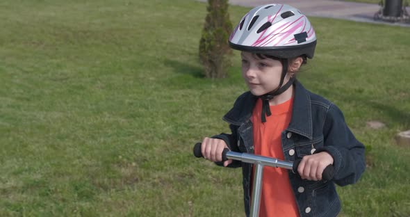 Summer sport with scooter.  alt