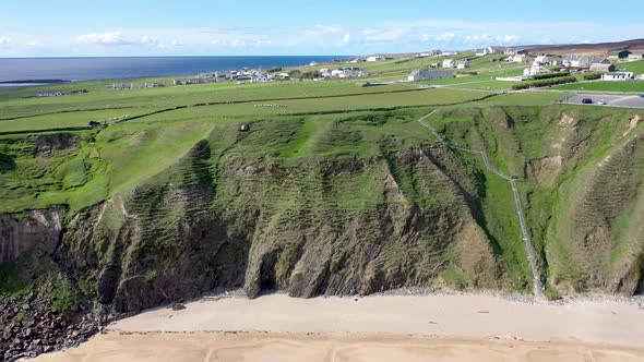 Aerial View of the Beautiful Coast at Malin Beg in County Donegal  Ireland alt