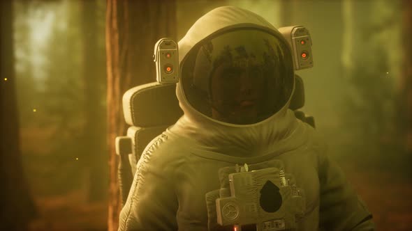 Lonely Astronaut in Dark Forest alt