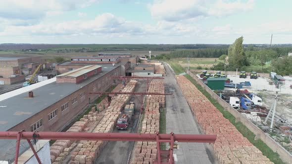Aerial view of a brick factory alt