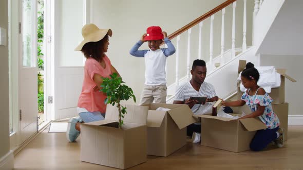 Family moving in to a new home alt