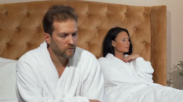 Married Mature Couple Sitting Separatedly, Not Speaking After Quarreling 1080p alt