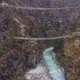 Suspension Bridge Named After Edmund Hillary In Canyon. Nepal. Aerial Footage - VideoHive Item for Sale