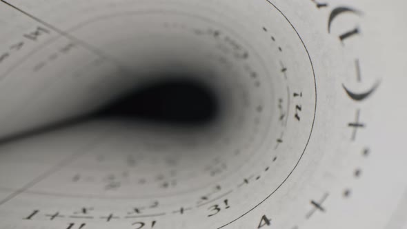 Macro View Inside Book Text Slide Dolly Shot with Laowa Probe Lens. Camera Moves Between Paper Book alt