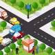 Isometric Crossroads city animation - VideoHive Item for Sale