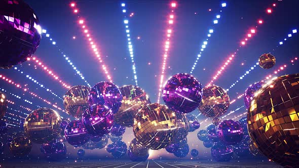 Shinig Disco Balls Retro Background