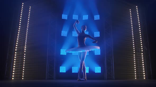 Creative Female Choreographer Setting a Ballet Performance, Dancing and Doing Various Moves in the alt