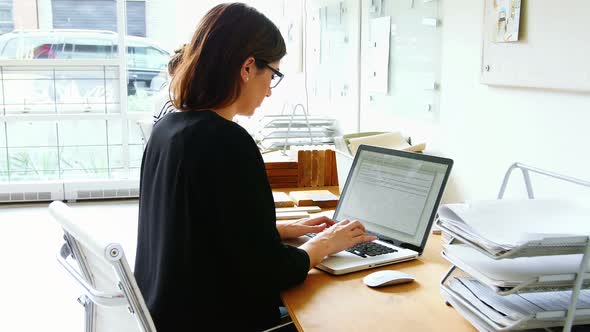 Business executive using laptop alt