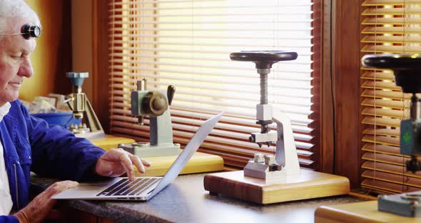 Horologist using laptop alt