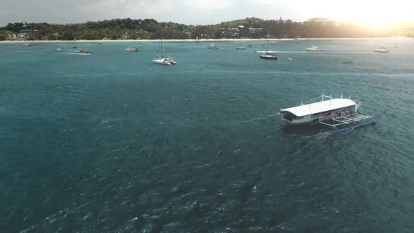 Sailboats Yachts at Sun Sea Bay Aerial alt