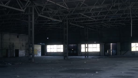 Old Abandoned Building with Rubbish Inside and Broken Glass alt