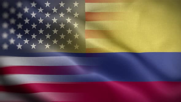USA Colombia Flag Loop Background 4K