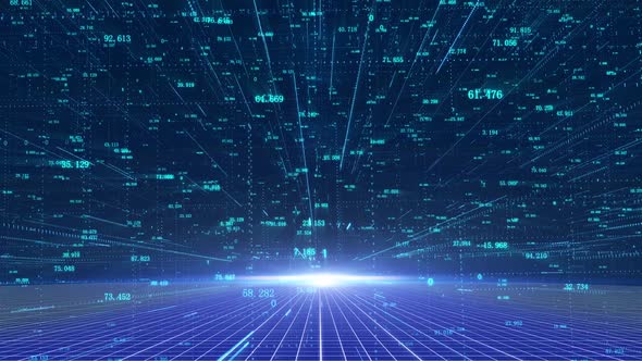 Big Data Binary Digital Stream 3 D Space Technology Background alt