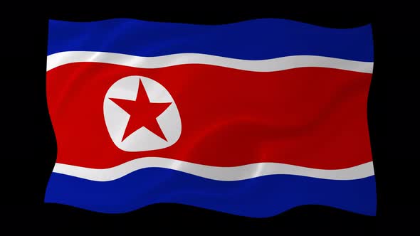 North Korea Flag Wavy National Flag Animation