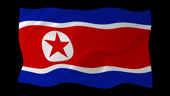 North Korea Flag Wavy National Flag Animation alt