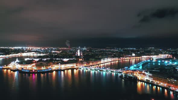 Aerial View of Palace Bridge, St Petersburg, Russia