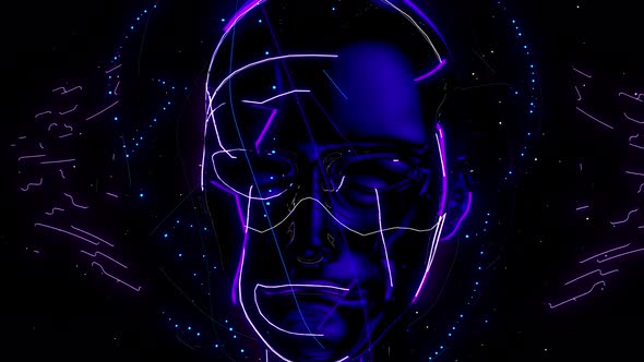 Neon Man Face