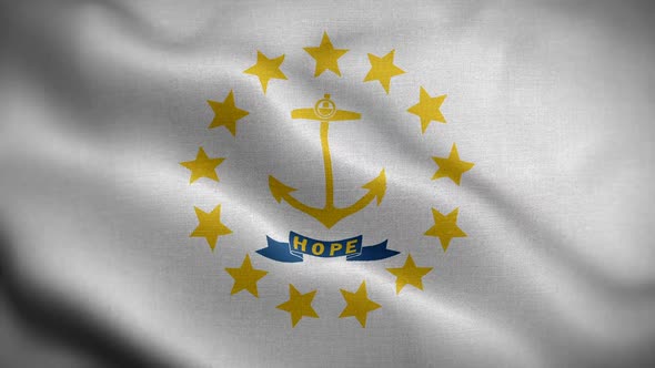 Rhode Island State Flag Blowing In Wind alt