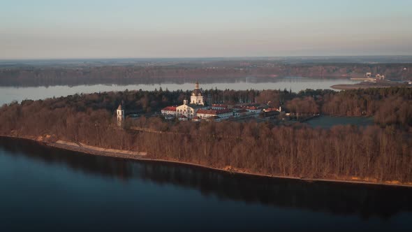 Aerial View Of Pazaislis Monastery In Kaunas