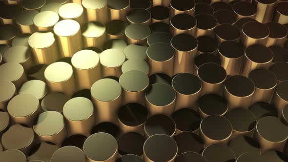 Background of Golden Cylinders 
