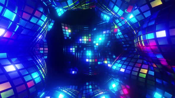 Party Disco Ball Blue Bright Equalizer For Dance Vj Loop Background 4K alt