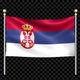 Serbia Flag Waving In Double Pole Looped - VideoHive Item for Sale